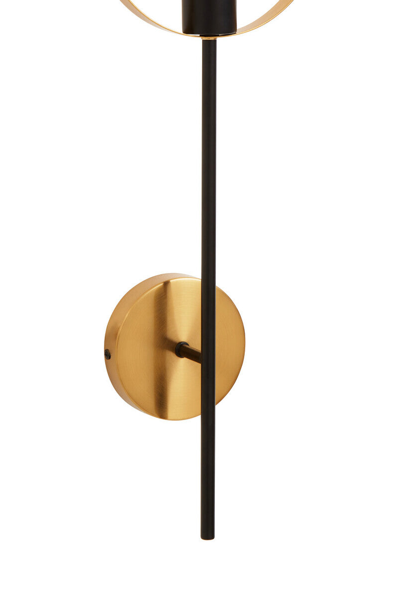 Orsina Trieste Modern Brass Ring Wall Light – Minimalist Black Sconce