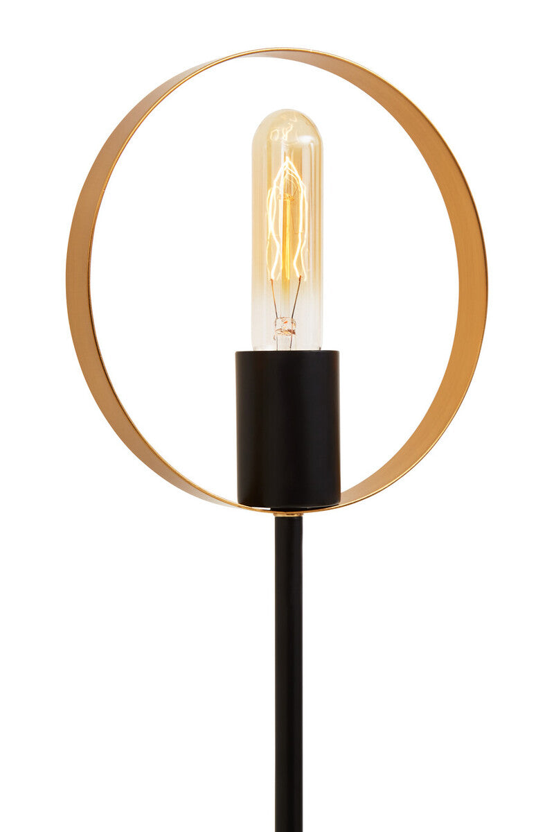Orsina Trieste Modern Brass Ring Wall Light – Minimalist Black Sconce