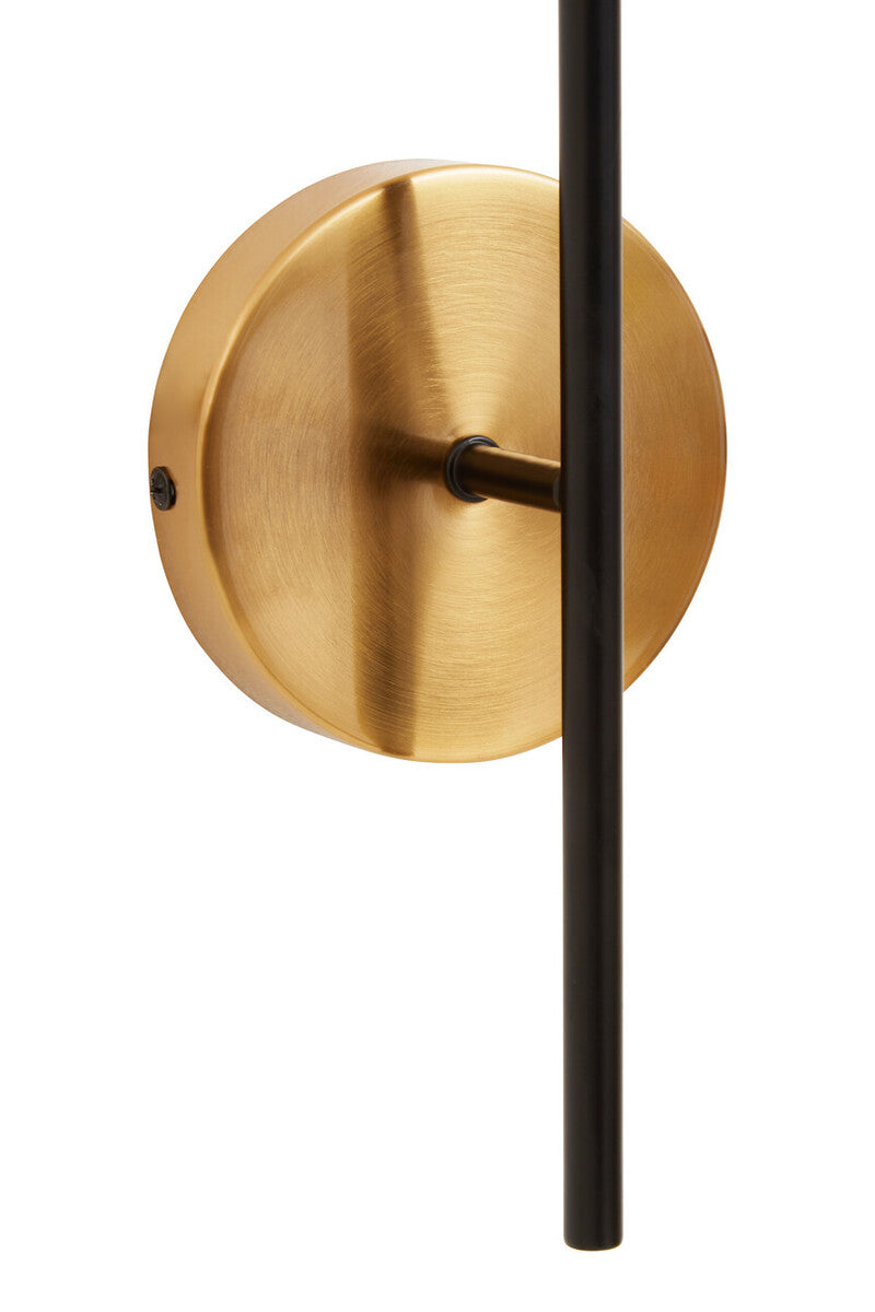 Orsina Trieste Modern Brass Ring Wall Light – Minimalist Black Sconce