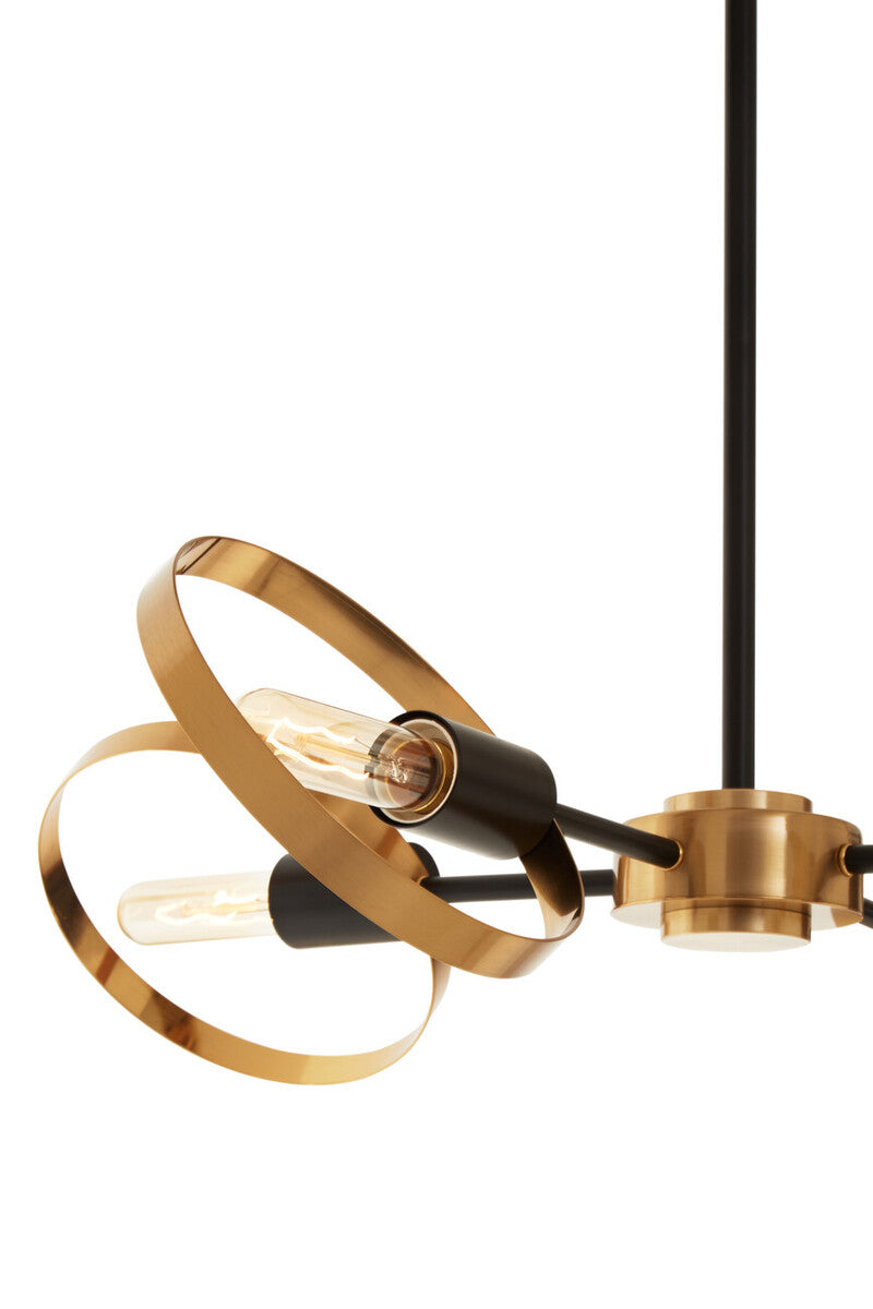 Orsina Trieste 4-Bulb Ring Pendant Light – Brass & Matte Black