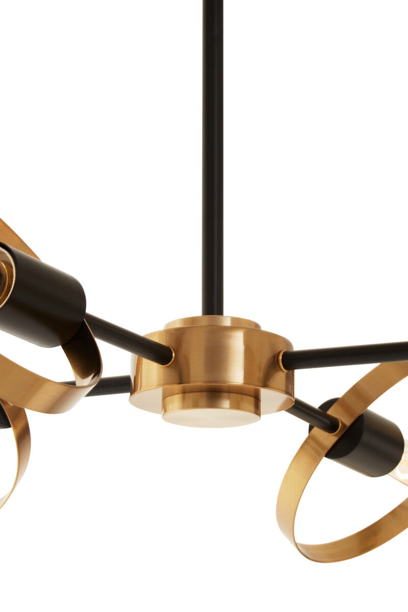 Orsina Trieste 4-Bulb Ring Pendant Light – Brass & Matte Black
