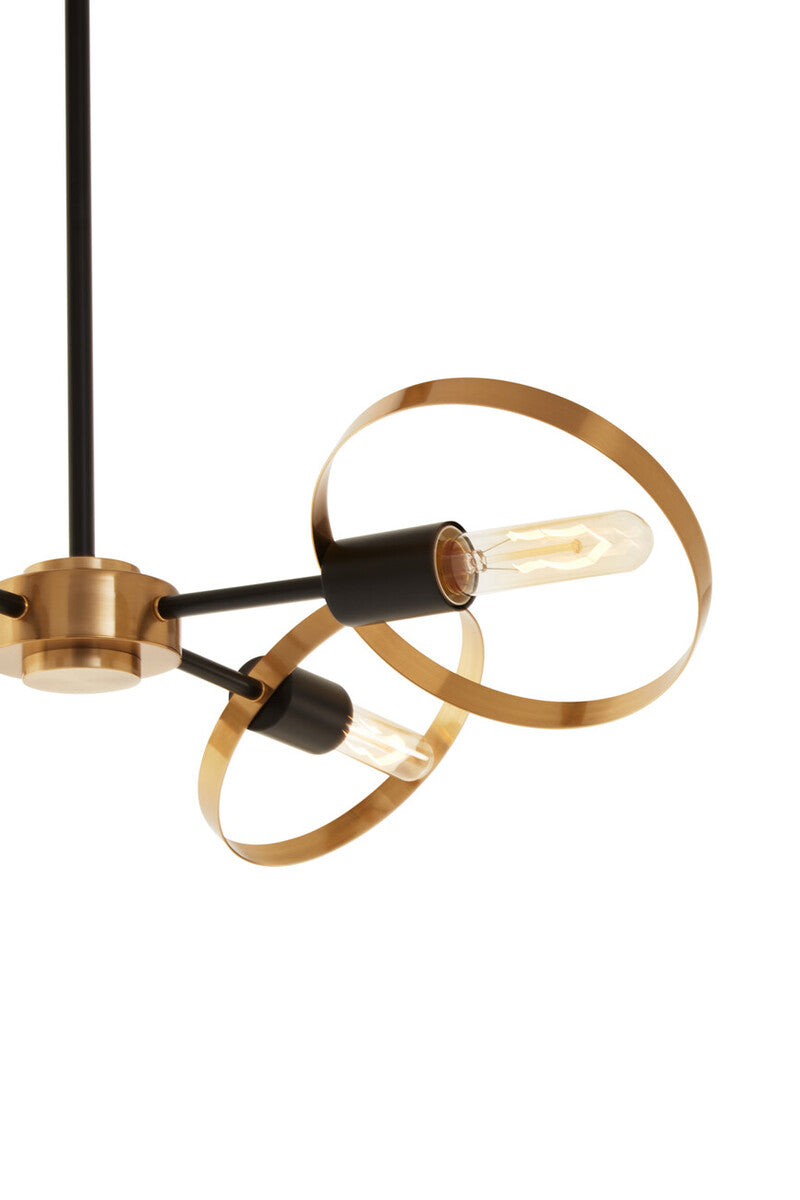 Orsina Trieste 4-Bulb Ring Pendant Light – Brass & Matte Black