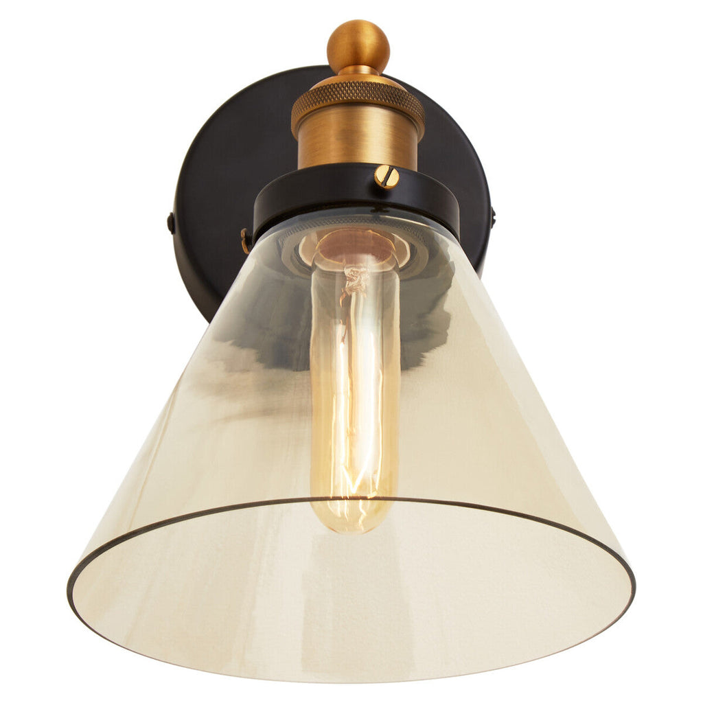 Orsina Trieste Matte Black Wall Light – Adjustable Glass Sconce