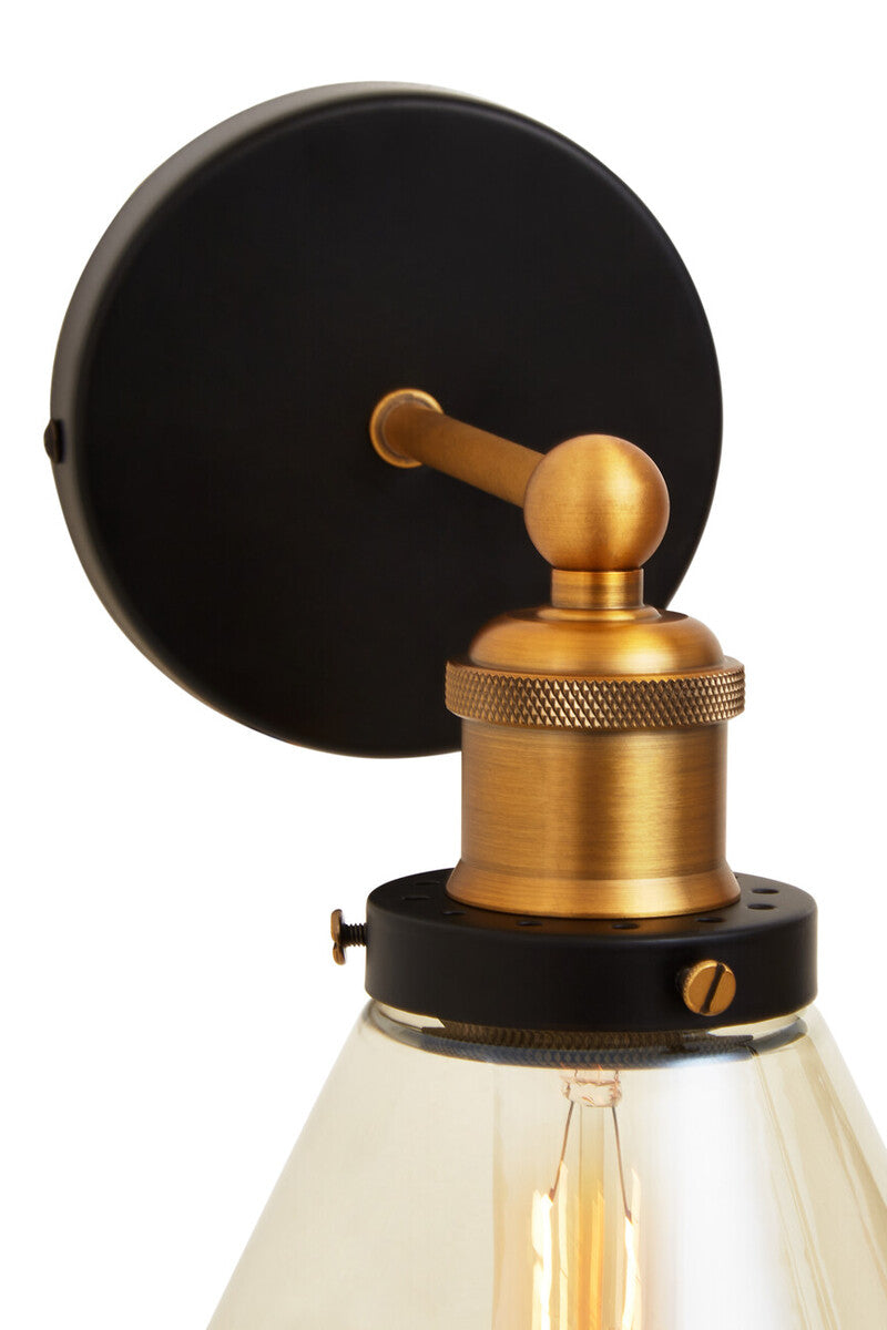 Orsina Trieste Matte Black Wall Light – Adjustable Glass Sconce