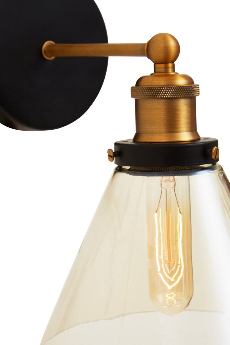 Orsina Trieste Matte Black Wall Light – Adjustable Glass Sconce