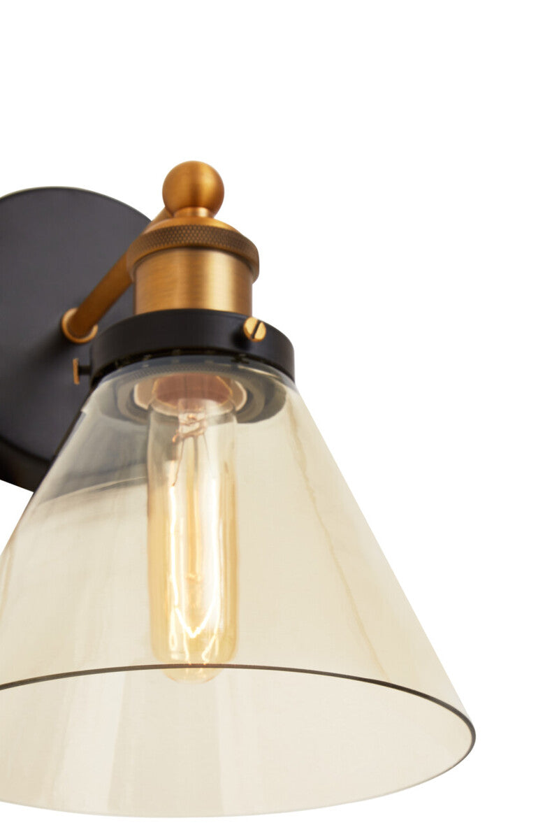 Orsina Trieste Matte Black Wall Light – Adjustable Glass Sconce