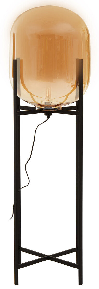 Orsina Trieste Floor Lamp – Modern Black Metal with Champagne Glass