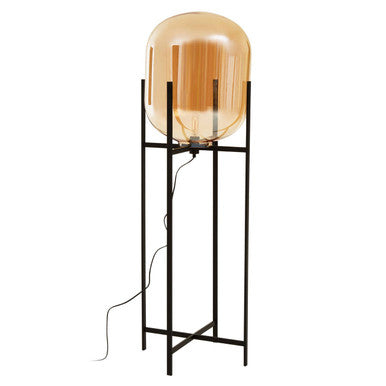 Orsina Trieste Floor Lamp – Modern Black Metal with Champagne Glass