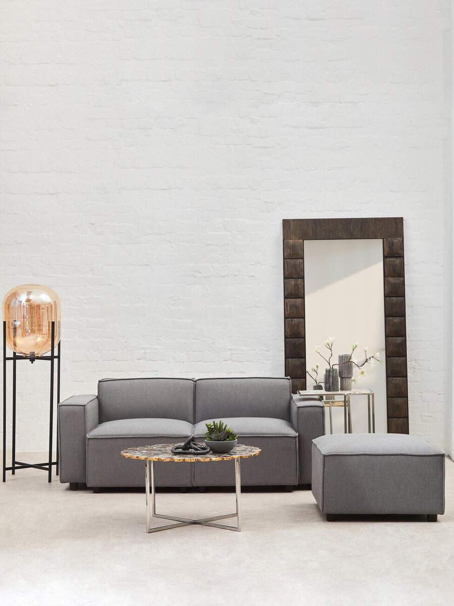 Orsina Trieste Floor Lamp – Modern Black Metal with Champagne Glass