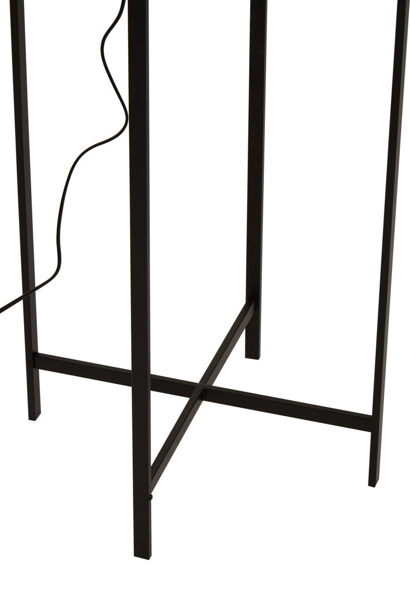 Orsina Trieste Floor Lamp – Modern Black Metal with Champagne Glass