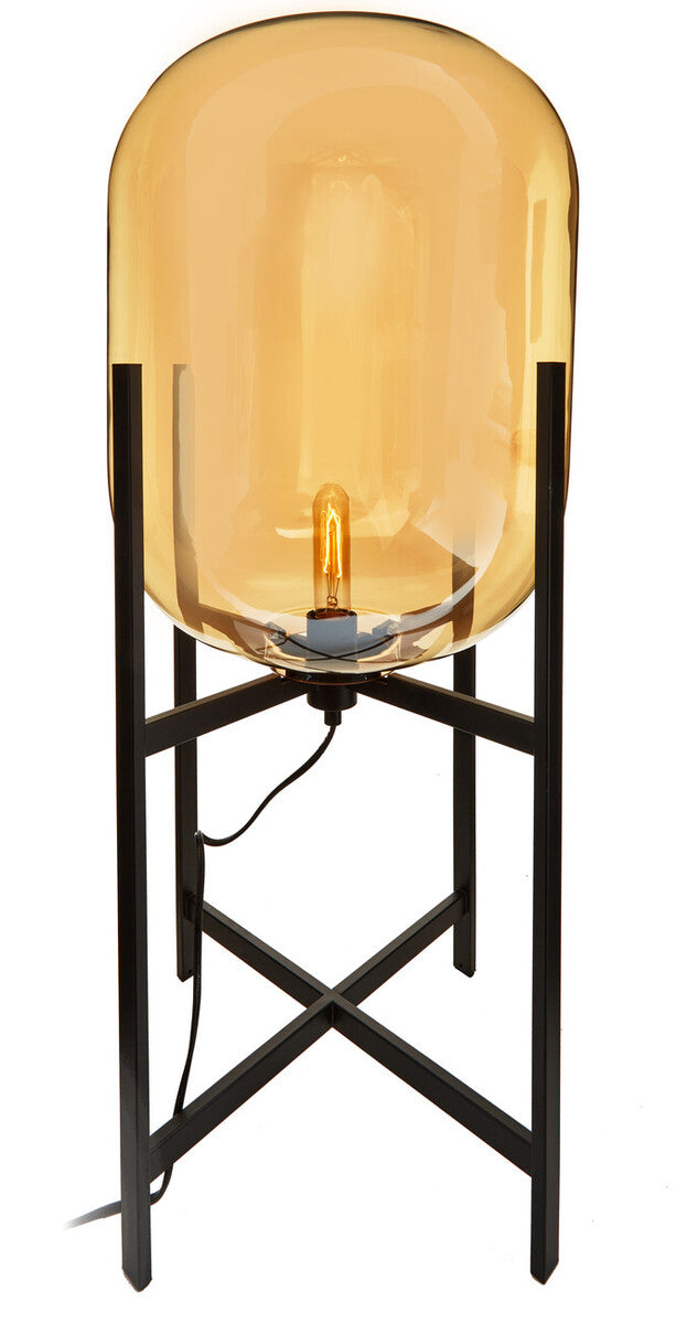 Orsina Trieste Champagne Glass Floor Lamp – Modern Black Metal Frame