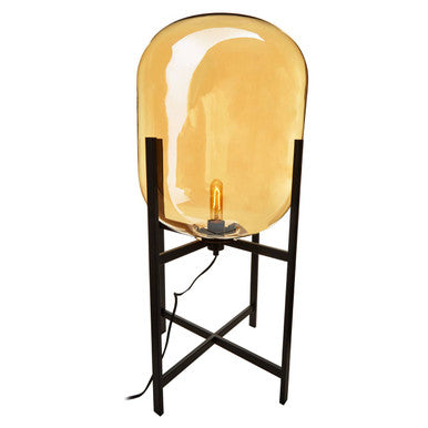 Orsina Trieste Champagne Glass Floor Lamp – Modern Black Metal Frame