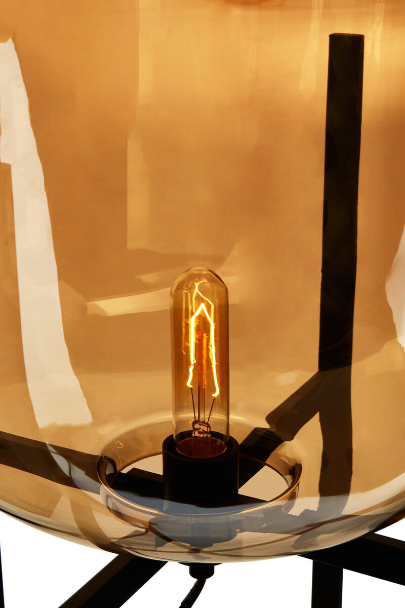 Orsina Trieste Champagne Glass Floor Lamp – Modern Black Metal Frame