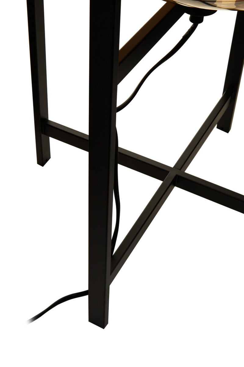 Orsina Trieste Champagne Glass Floor Lamp – Modern Black Metal Frame