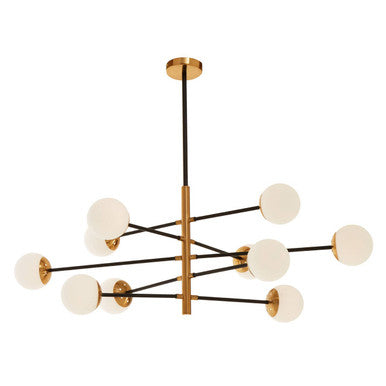Orsina Trieste 10-Bulb Pendant Light – Black & Gold Glass Globe