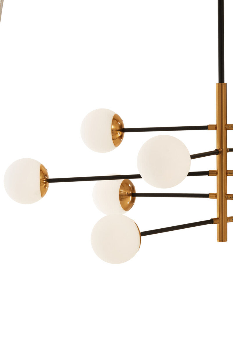 Orsina Trieste 10-Bulb Pendant Light – Black & Gold Glass Globe