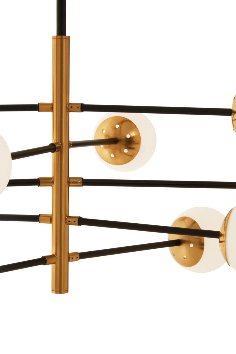Orsina Trieste 10-Bulb Pendant Light – Black & Gold Glass Globe