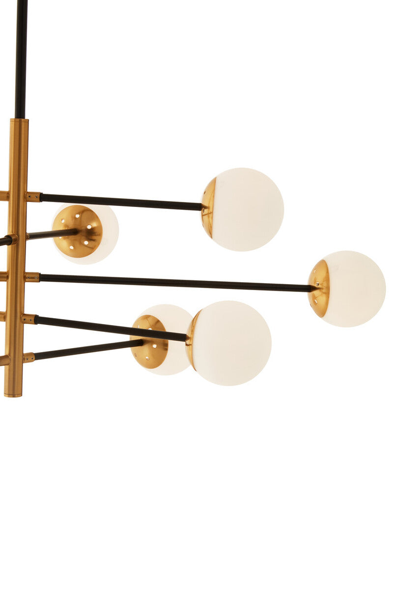 Orsina Trieste 10-Bulb Pendant Light – Black & Gold Glass Globe