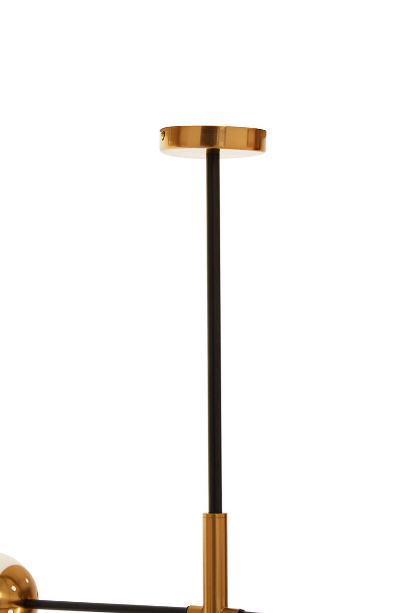 Orsina Trieste 10-Bulb Pendant Light – Black & Gold Glass Globe