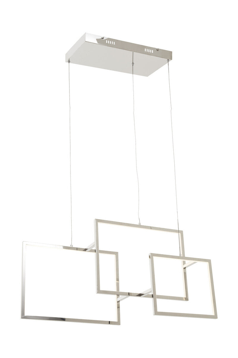 Orsina Trieste 3-Square Pendant Light | Chrome Stainless Steel Chandelier
