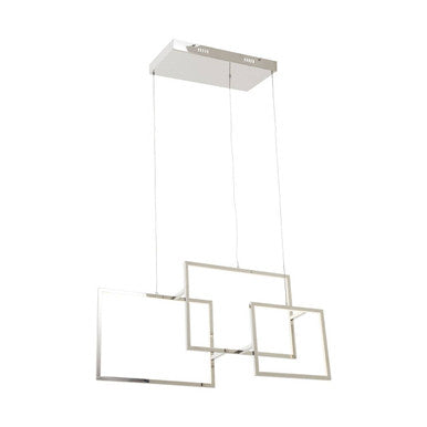 Orsina Trieste 3-Square Pendant Light | Chrome Stainless Steel Chandelier