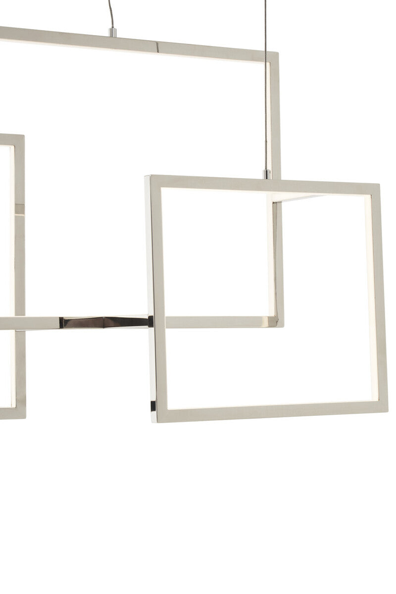 Orsina Trieste 3-Square Pendant Light | Chrome Stainless Steel Chandelier