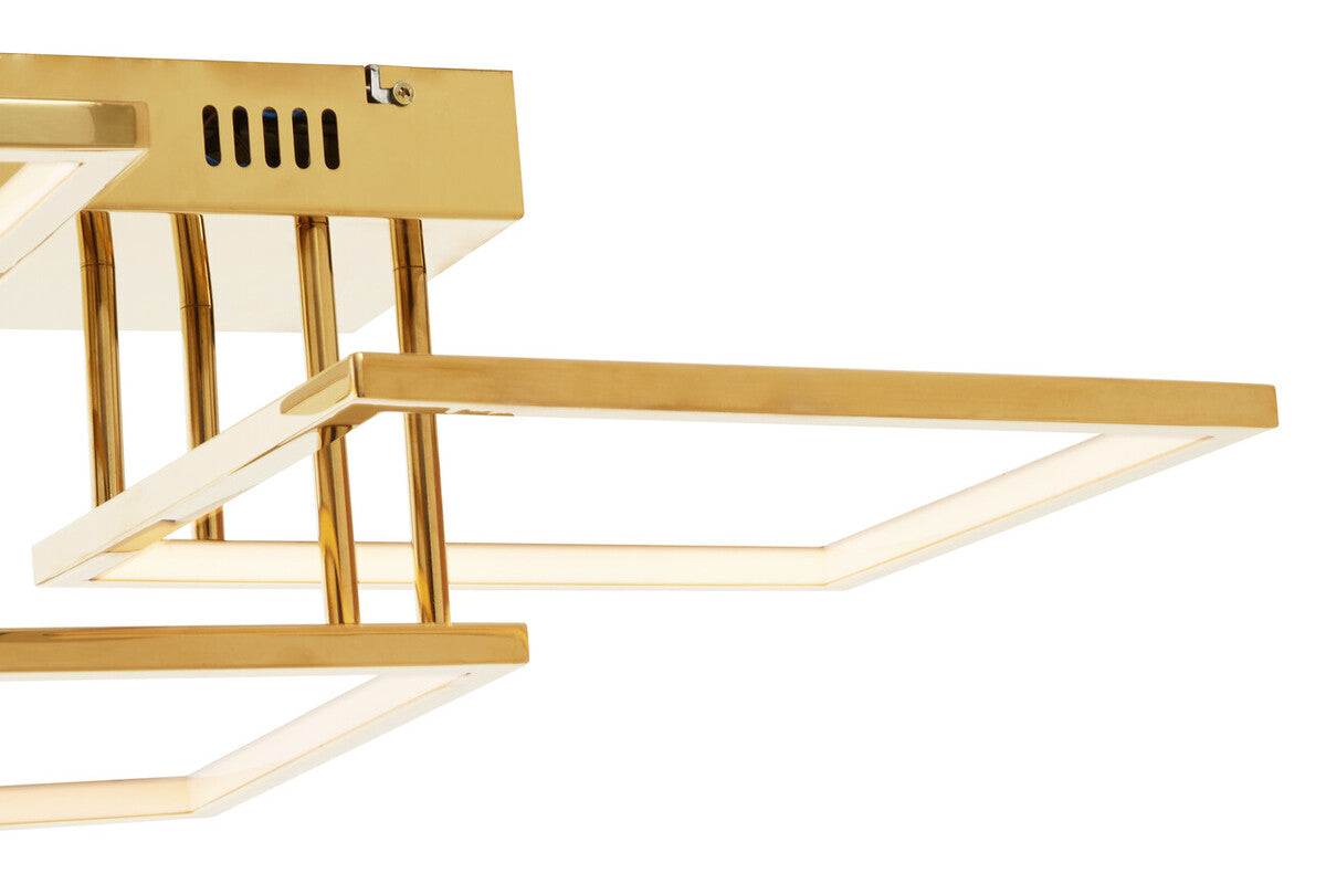 Orsina Trieste Three Square Ceiling Light | Modern Stainless Steel Fixture