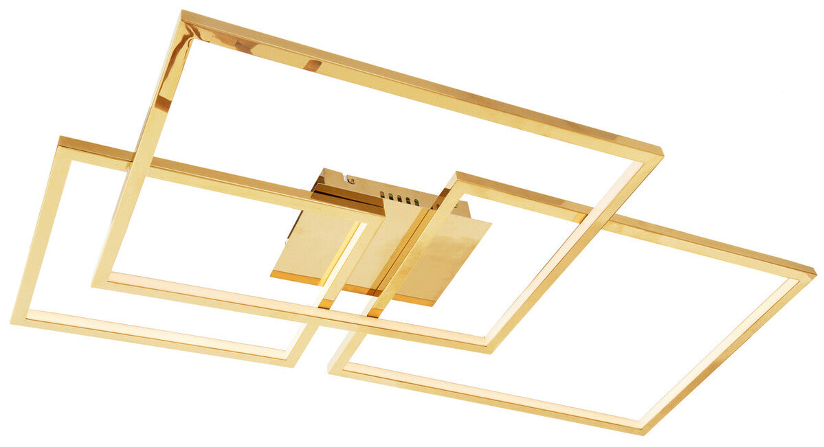Orsina Trieste Four Square Flush Mount Ceiling Light – Metallic Steel