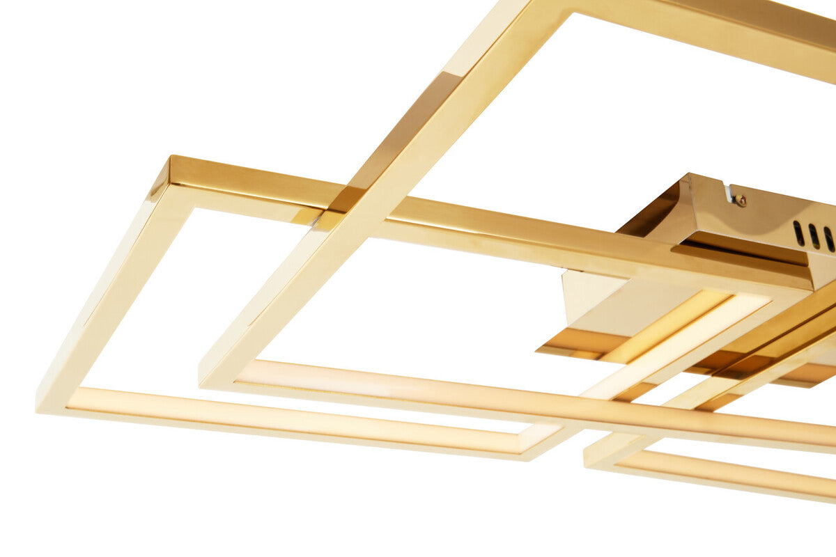 Orsina Trieste Four Square Flush Mount Ceiling Light – Metallic Steel