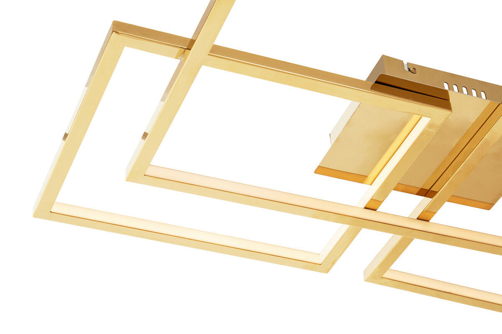 Orsina Trieste Four Square Flush Mount Ceiling Light – Metallic Steel