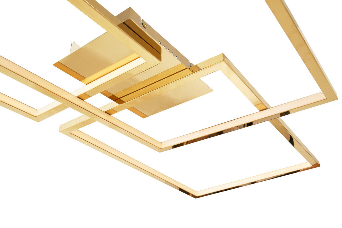 Orsina Trieste Four Square Flush Mount Ceiling Light – Metallic Steel