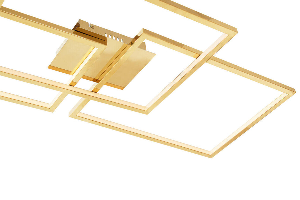 Orsina Trieste Four Square Flush Mount Ceiling Light – Metallic Steel