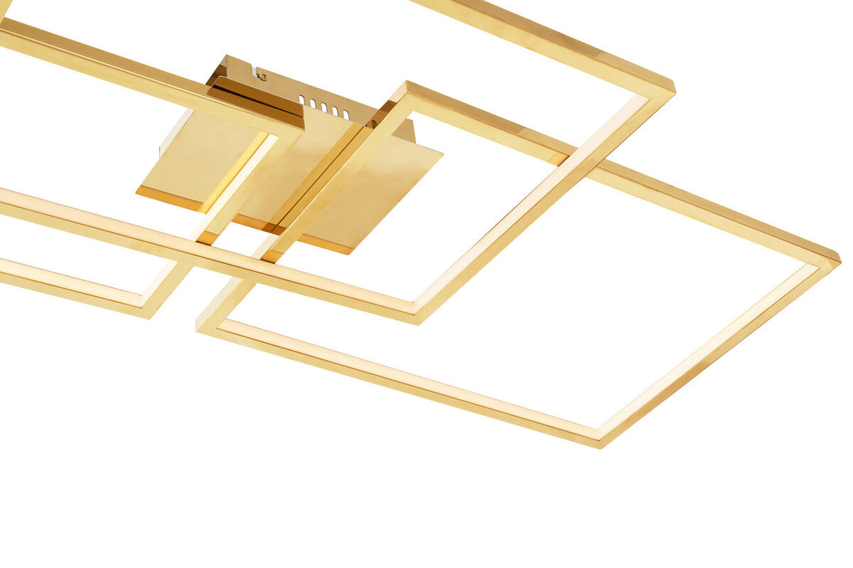 Orsina Trieste Four Square Flush Mount Ceiling Light – Metallic Steel