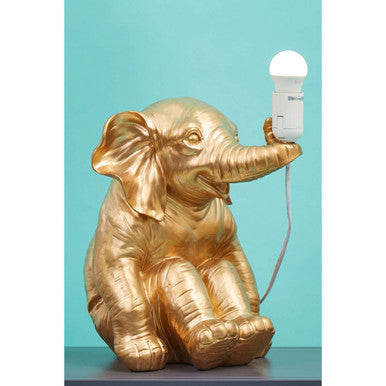 Orsina Elephant Table Lamp – Gold Sculptural Boho Animal Accent Light