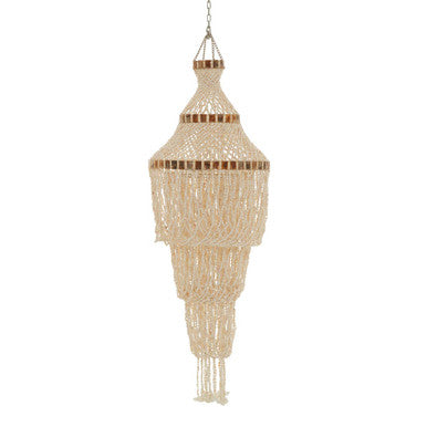 Orsina Palu Shell Pendant Shade – Large White and Amber Mosaic Light