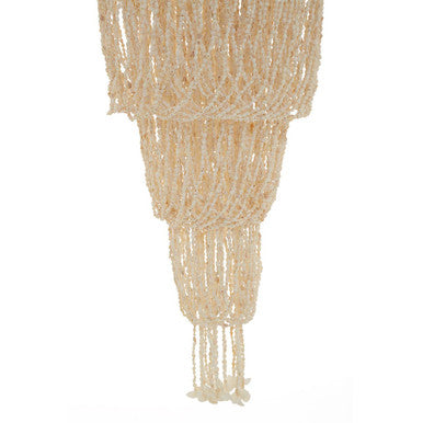 Orsina Palu Shell Pendant Shade – Large White and Amber Mosaic Light