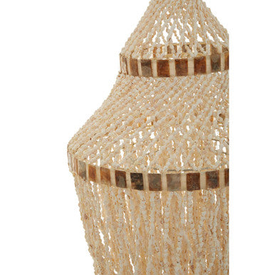 Orsina Palu Shell Pendant Shade – Large White and Amber Mosaic Light