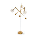 Orsina Abira Brass Floor Lamp – Three Bulb Clear Globe Modern Lighting