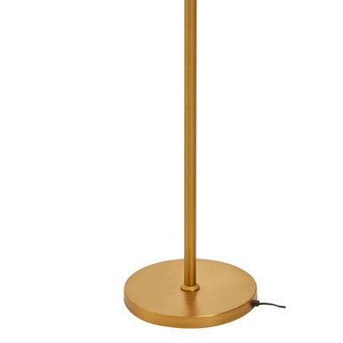 Orsina Abira Brass Floor Lamp – Three Bulb Clear Globe Modern Lighting