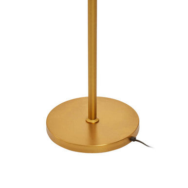 Orsina Abira Brass Floor Lamp – Three Bulb Clear Globe Modern Lighting