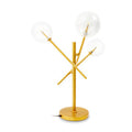 Orsina Abira 3-Bulb Table Lamp – Brass Finish with Clear Globe Shades