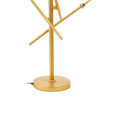 Orsina Abira 3-Bulb Table Lamp – Brass Finish with Clear Globe Shades