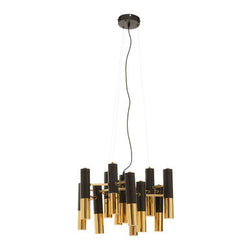Orsina Drone Linear Pendant Light – Modern Gold and Black Chandelier