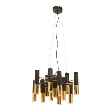Orsina Drone Linear Pendant Light – Modern Gold and Black Chandelier