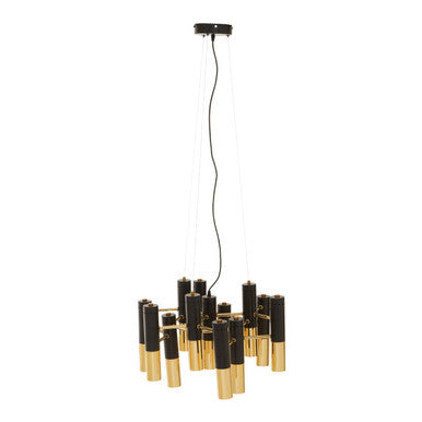 Orsina Drone Linear Pendant Light – Modern Gold and Black Chandelier