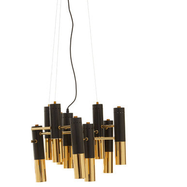 Orsina Drone Linear Pendant Light – Modern Gold and Black Chandelier