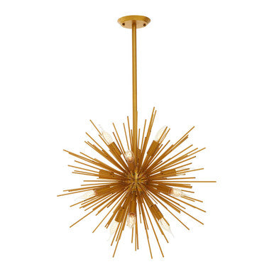 Orsina Spike Brass Starburst Pendant Light – Mid-Century Chandelier