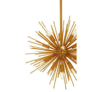 Orsina Spike Brass Starburst Pendant Light – Mid-Century Chandelier