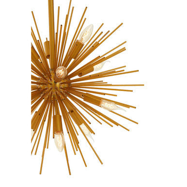 Orsina Spike Brass Starburst Pendant Light – Mid-Century Chandelier