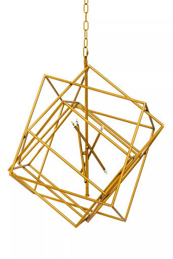 Orsina Kamara Six Bulb Pendant Light – Brass Finish Modern Chandelier